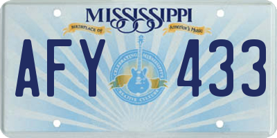 MS license plate AFY433
