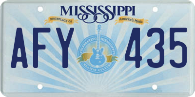 MS license plate AFY435
