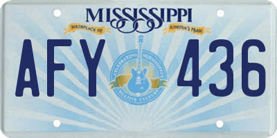 MS license plate AFY436