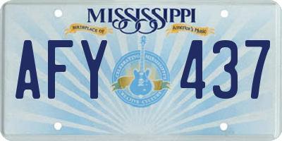 MS license plate AFY437