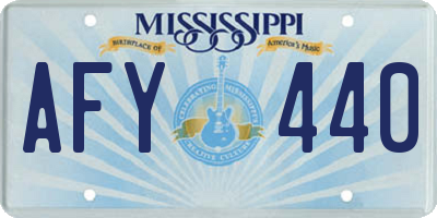 MS license plate AFY440