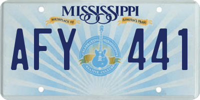 MS license plate AFY441