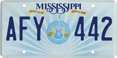 MS license plate AFY442