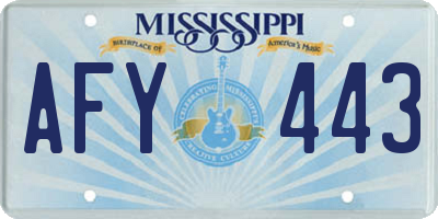 MS license plate AFY443
