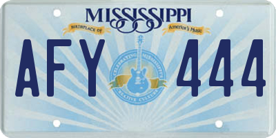MS license plate AFY444