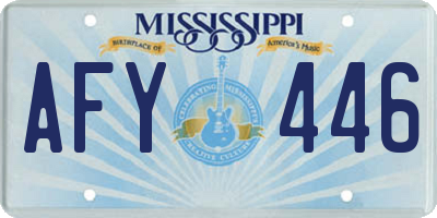 MS license plate AFY446