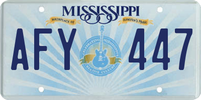 MS license plate AFY447