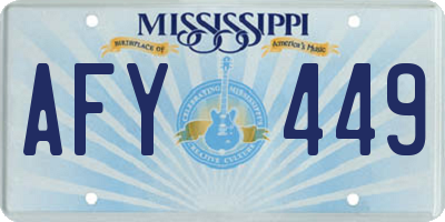 MS license plate AFY449