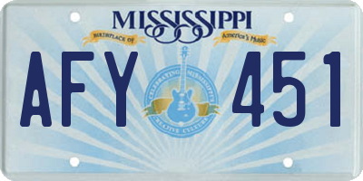 MS license plate AFY451