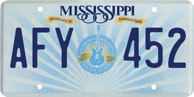 MS license plate AFY452