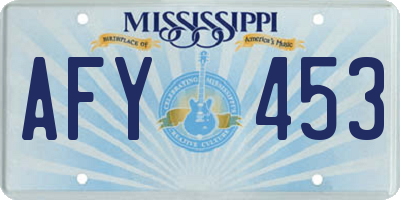 MS license plate AFY453