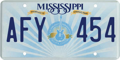 MS license plate AFY454
