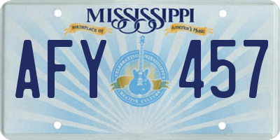 MS license plate AFY457
