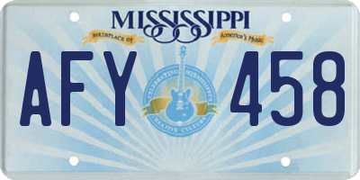 MS license plate AFY458