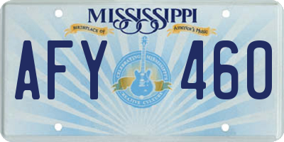 MS license plate AFY460