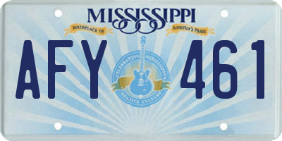 MS license plate AFY461