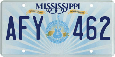 MS license plate AFY462