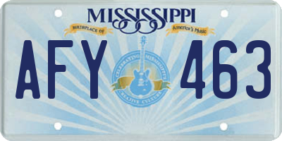 MS license plate AFY463