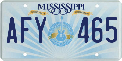 MS license plate AFY465