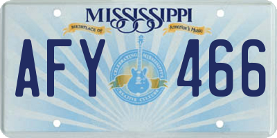 MS license plate AFY466
