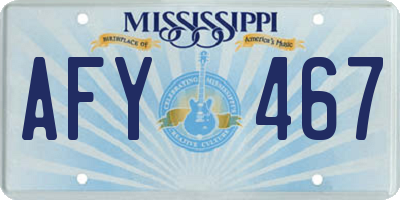 MS license plate AFY467