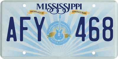 MS license plate AFY468