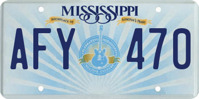 MS license plate AFY470