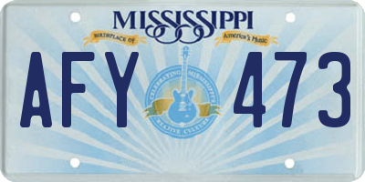 MS license plate AFY473