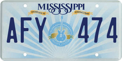 MS license plate AFY474