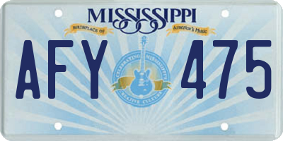 MS license plate AFY475