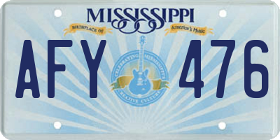 MS license plate AFY476