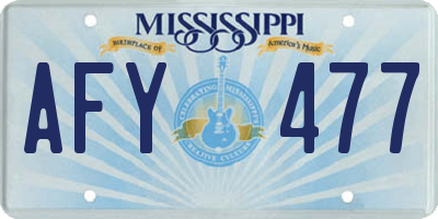 MS license plate AFY477