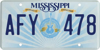 MS license plate AFY478