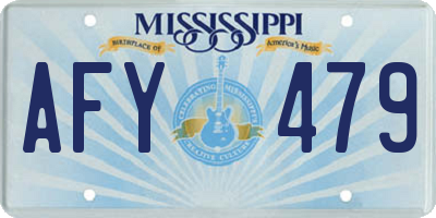 MS license plate AFY479