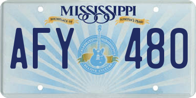 MS license plate AFY480