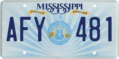 MS license plate AFY481