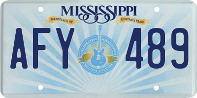 MS license plate AFY489