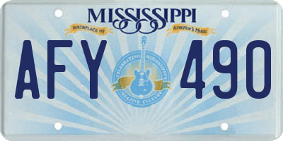 MS license plate AFY490