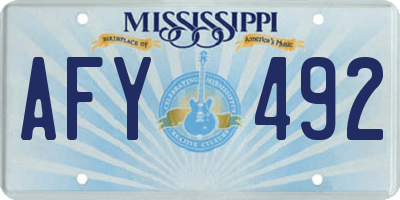 MS license plate AFY492