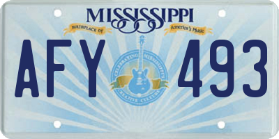 MS license plate AFY493