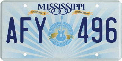MS license plate AFY496