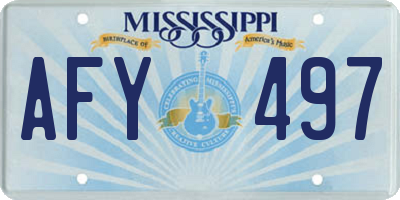 MS license plate AFY497