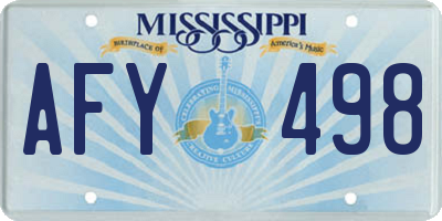 MS license plate AFY498