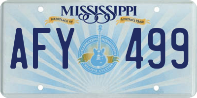 MS license plate AFY499