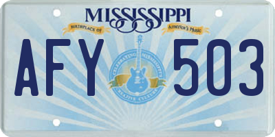 MS license plate AFY503