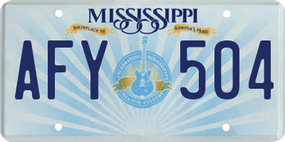 MS license plate AFY504