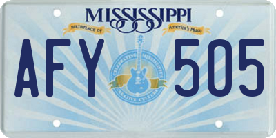 MS license plate AFY505