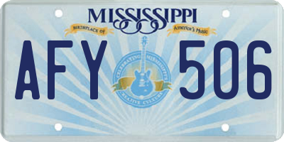 MS license plate AFY506