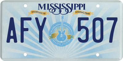 MS license plate AFY507