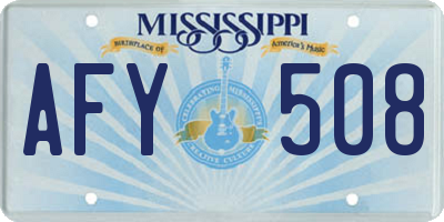 MS license plate AFY508